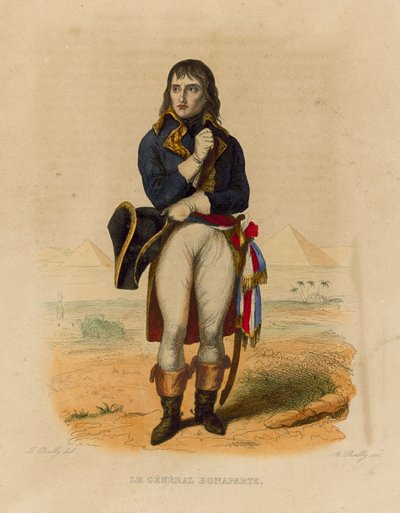 Le General Bonaparte (renkli gravür) by French School