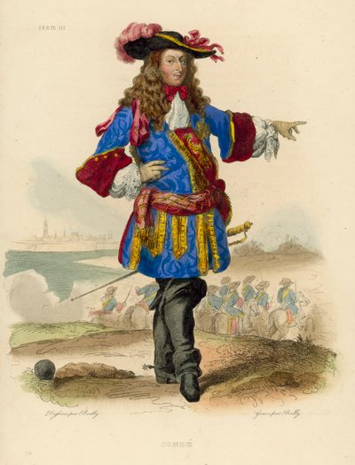 Le Grand Conde (renkli gravür) by French School