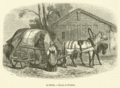 Le Kibitka (engraving) by French School