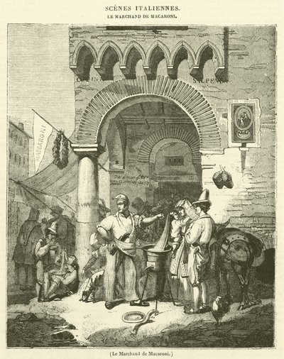 Le Marchand de Macaroni (gravür) by French School