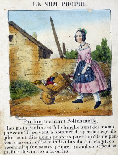 Le Nom Proper (oyuncaklarını taşıyan bir kız) - “” La grammaire en images”” by French School