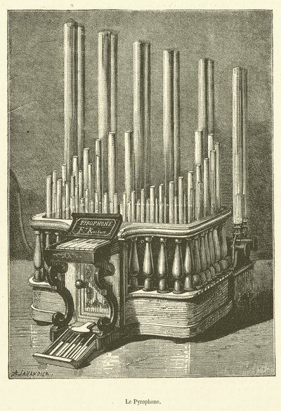 Le Pyrophone (gravür) by French School