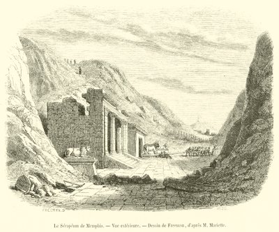Memphis Serapeumu, dış görünüm (gravür) by French School