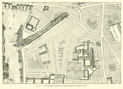 Saint-Germain köyü, Gomboust planının tıpkıbasımı, 1652 by French School