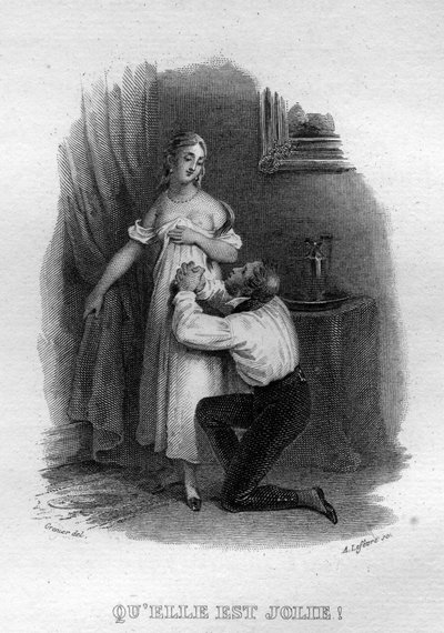 Le elle est Jolie Chanson de Beranger, Fransız şair ve söz yazarı Pierre Jean de Beranger (1780-1857) tarafından yazılan “Oeuvres tamamlandı” (1834) filminde. by French School
