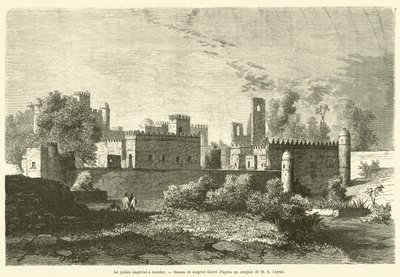 Le palais emperyal bir Gondar (gravür) by French School
