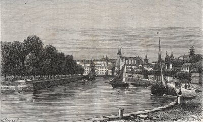 Le port de Vannes (Morbihan, Fransa)// Vannes limanı (Morbihan, Fransa) - V.-A. Malt Brown. 1884 by French School