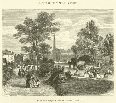 Le square du Temple, bir Paris (gravür) by French School