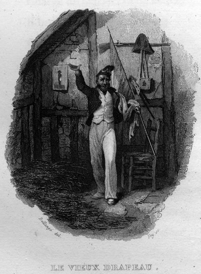 Eski bayrak Chanson de Beranger, Fransız şair ve söz yazarı Pierre Jean de Beranger (1780-1857) tarafından “İşler tamamlandı” (1834) 