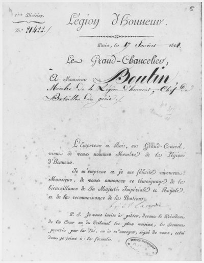 Legion of Honor, Albay du Genie Boutin