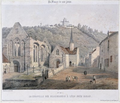Dinan yakınlarındaki Lehon Manastırı ve Beaumanoir Şapeli by French School
