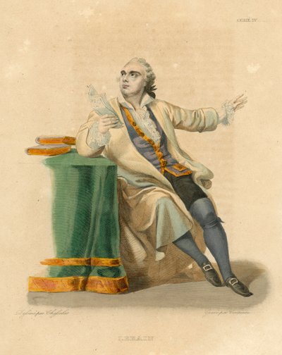 Lekain (renkli gravür) by French School