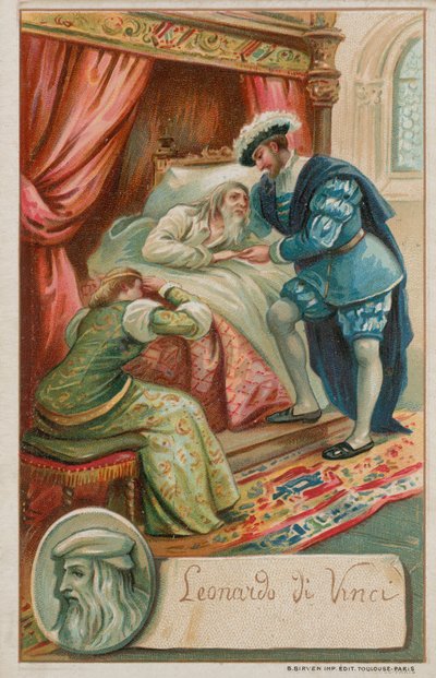 Leonardo da Vinci, İtalyan Rönesans sanatçısı, bilim adamı ve yazar (1452-1519) by French School
