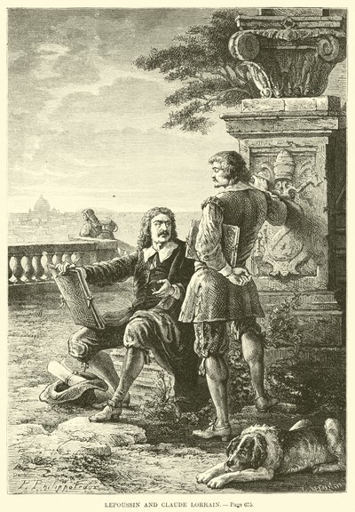 Lepoussin ve Claude Lorrain by French School