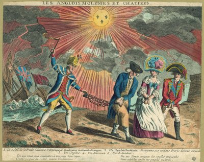 İngiliz Molestes ve Chatie'ler, pub. 1779 (el renkli gravür) by French School