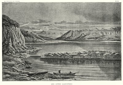 Les Cites Lacustres (gravür) by French School