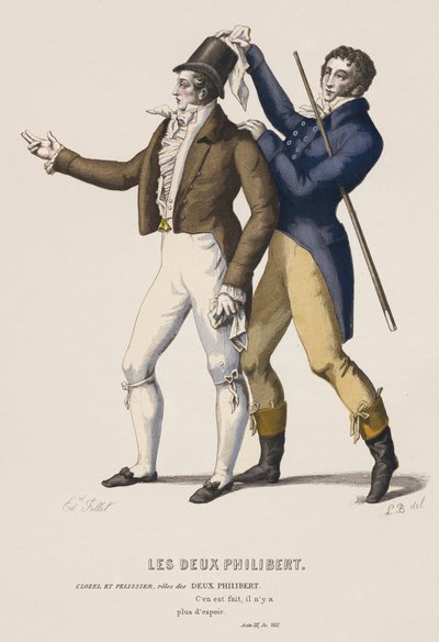 The Two Philiberts, Act III, Sc VIII (renkli gravür) by French School