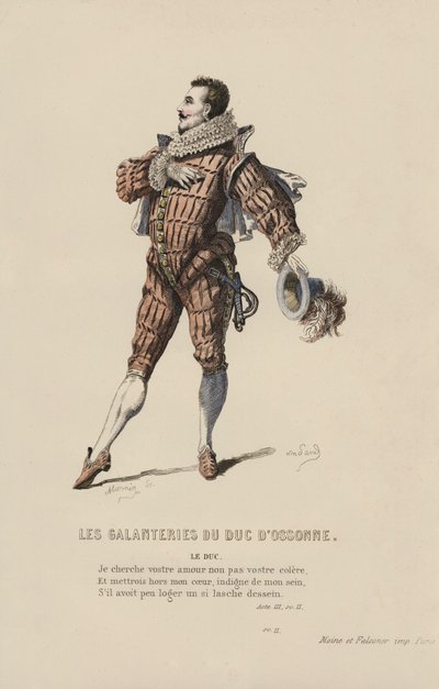 Les Galanteries Du Duc D'Ossonne, The Duke (renkli gravür) by French School