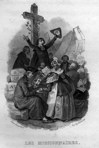 Les Missionnaires Chanson de Beranger, Fransız şair ve söz yazarı Pierre Jean de Beranger (1780-1857) tarafından “Oeuvres tamamlandı” (1834) adlı eserinde. by French School