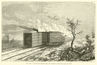 Paris Kuşatması Sırasında Kullanılan Kör Vagonlar, 1870 (gravür) by French School