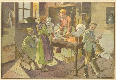 Reçeller (renkli lito) by French School
