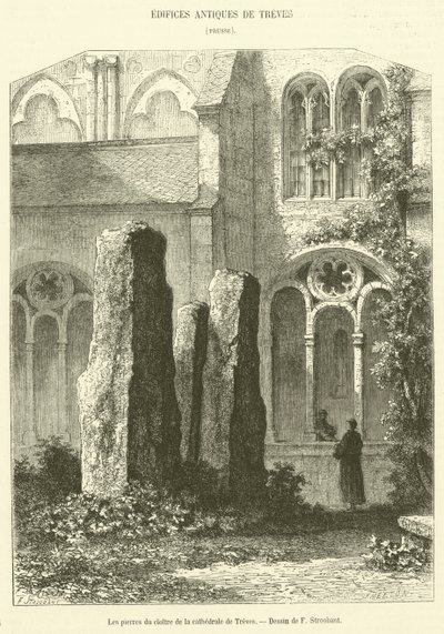 Treves katedralinin manastırının taşları (gravür) by French School