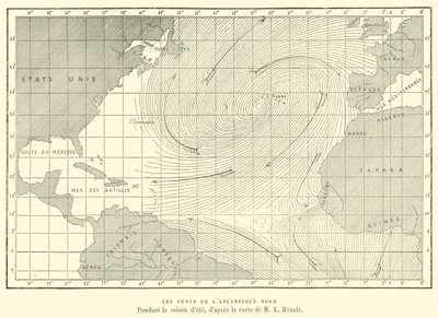 Yaz mevsiminde Kuzey Atlantik rüzgarları (gravür) by French School