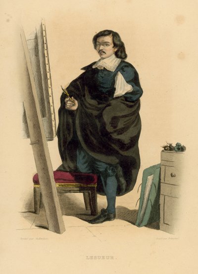 Lesueur (renkli gravür) by French School