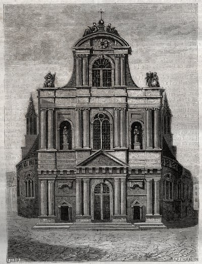 Saint Gervais Kilisesi Saint Protais (Saint-Gervais-Saint-Protais) (Clement II Metezeau cephesi) Paris (4. arr) Paris