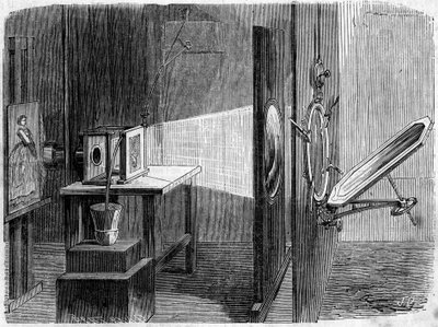 Işık Kapısı, Edouard Delessert (1828-1898) tarafından icat edilen Fotoğraf için geçerlidir. Ayna, güneş ışınlarını yansıtır ve onları bir ışında bir araya getiren bir merceğe geri gönderir ve böylece bir Daguerre kamerası tarafından yeniden üretilen görünt by French School