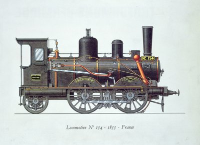 Lokomotif no.154, 1855 by French School