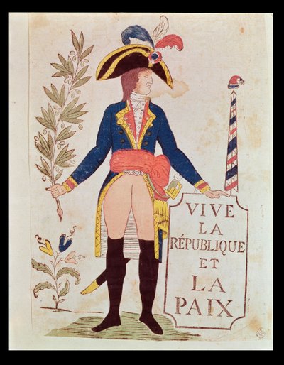 Yaşasın Cumhuriyet ve Barış, c.1795-99 (renkli tahta gravür) by French School