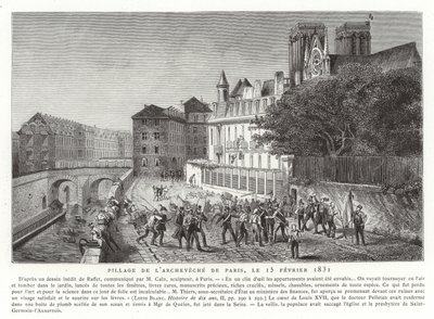 Paris Başpiskoposunun sarayının yağmalanması, 15 Şubat 1831 by French School
