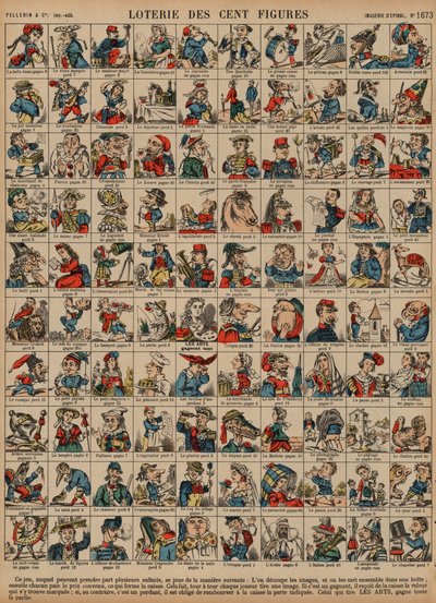 Yüz kişilik piyango (renkli gravür) by French School