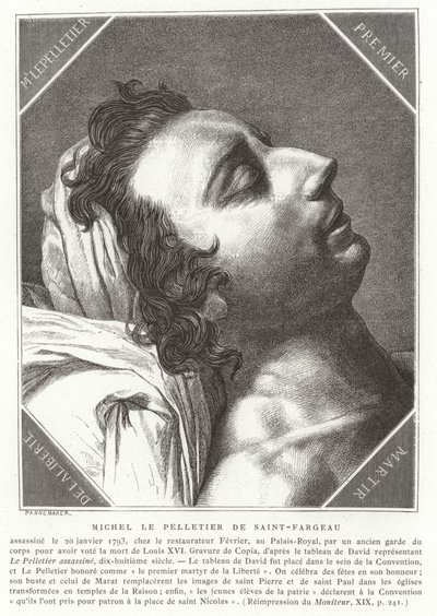 Louis-Michel le Peletier, marquis de Saint-Fargeau, Fransız Devrimci politikacı, 1793 by French School