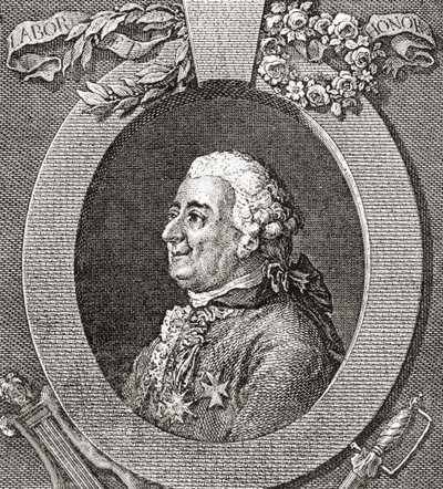 Louis-Élisabeth de la Vergne, comte de Tressan, 1705- 1783. French soldier, physician, scientist, medievalist and writer. From Les Heures Libres published 1908. by French School