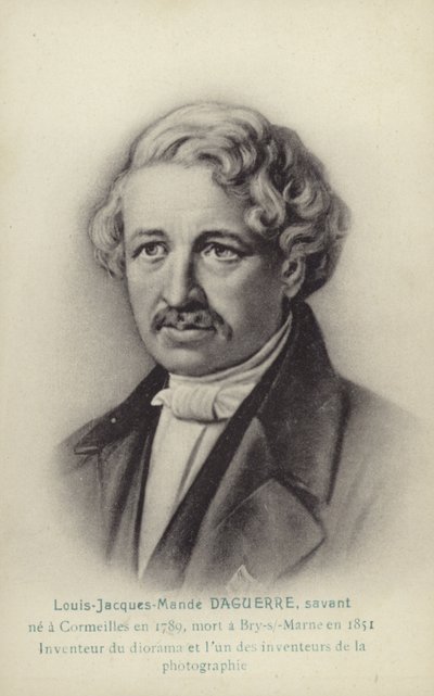 Louis Daguerre (1787-1851), Fransız fotoğraf öncüsü (lito) by French School