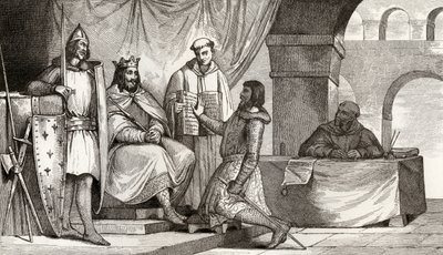 II. Louis (848-79) Kekeme, bir soyludan bağlılık yemini alır, Colart
