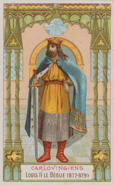 Louis II, Fransa'nın Karolenj Kralı 877-879 by French School