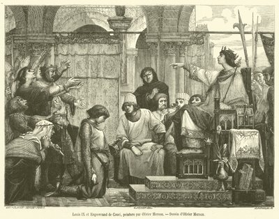 Louis IX ve Enguerrand de Couci (gravür) by French School