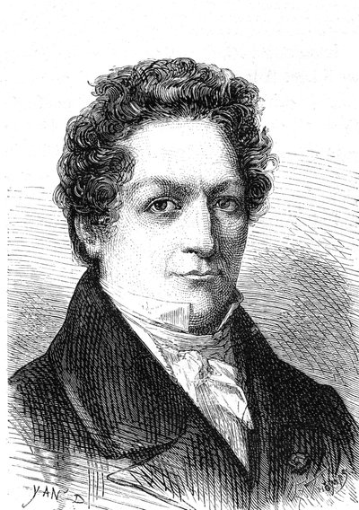 Fransız kimyager Louis Jacques Thenard (1777-1857), bor ve oksijenli suyu keşfetti. Gravür 1867 by French School