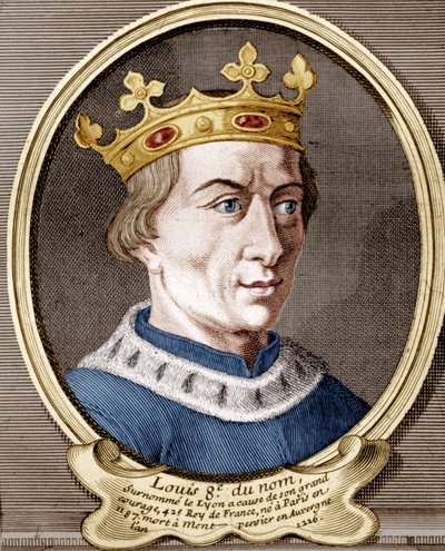 Louis VIII, Fransa Kralı (renkli gravür) by French School