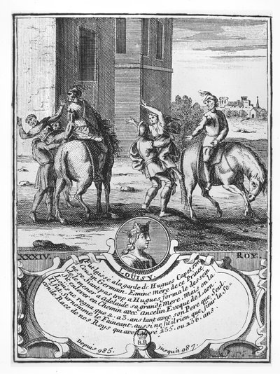 Louis V the Fainéant (gravür) by French School