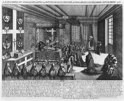 Louis XIV (1638-1715) on his deathbed at Versailles, 1st September 1715   by French School