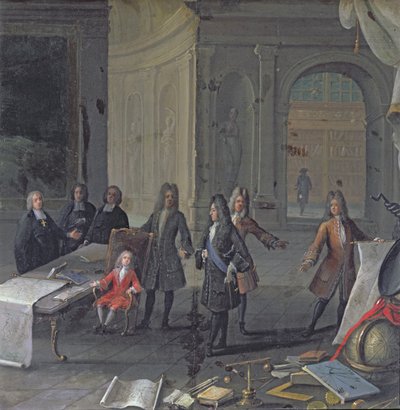 Louis XIV, geleceğin büyük torunu Louis XV, c.1715