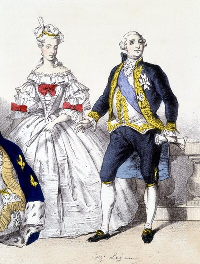 Louis XVI ve Marie Antoinette - “Baskılardaki Fransız Monarşisi”nde by French School