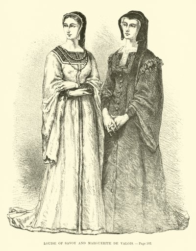 Louise of Savoy ve Marguerite de Valois by French School