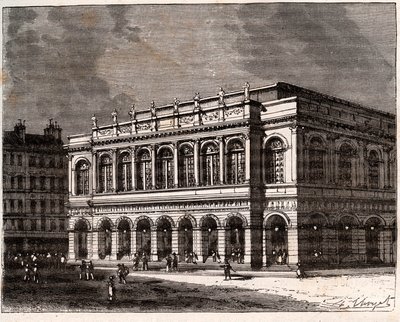 Lyon: Le Grand Theatre - V.A. tarafından “La France illustree: coğrafya, tarih, istatistiksel yönetim” de gravür Malt-Kahverengi. 1884 by French School