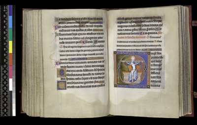 MS 300 f.197v-198r, Üçlü Birliğe Oy Hakkı, Psalter and Hours of the Psalter of France, Paris, c.1265-70 (parşömen üzerine kalem ve mürekkep ve tempera) by French School