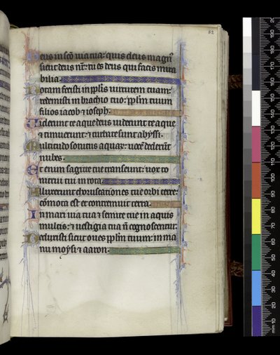 MS 300 f.82r, Psalter and Hours of Isabella of France, Paris, c.1265-70 (parşömen üzerine kalem ve mürekkep ve tempera) by French School